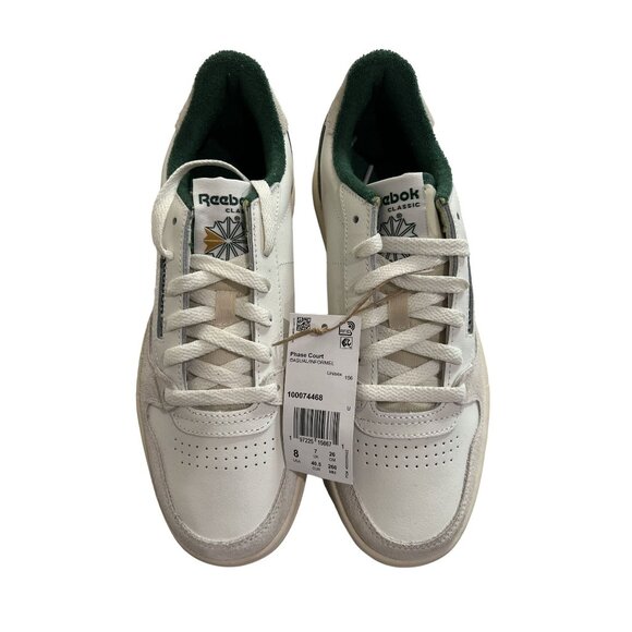 NWT Reebok Phase Courts Sneakers in Chalk Dark Green - Picture 1 of 6
